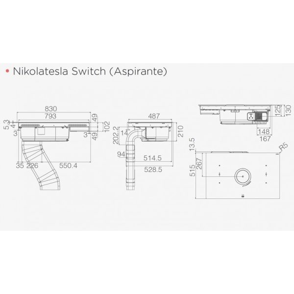 Elica PRF0146212A Piano Cottura ad Induzione Con Cappa Integrata