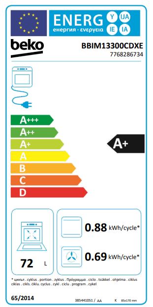 Beko BBIM13300CDXE Forno elettrico cm. 60 - nero