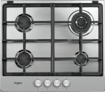 Whirlpool TGML 661 IX Stainless steel Da incasso 58 cm Gas 4 Fornello(i)