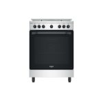 Hotpoint HS68G5PHX/E Cucina Gas Nero, Stainless steel A