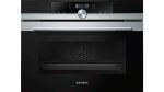 Siemens iQ700 CB635GBS3 forno a vapore Media Nero, Acciaio inossidabile Pulsanti, Manopola