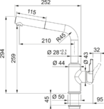 Urban nozzle L-spout side HP CHR