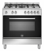 Bertazzoni La Germania Futura FTR855EXV/24 cucina Elettrico Gas Nero, Acciaio inox A