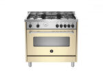 Bertazzoni La Germania Americana AMN965ECRT cucina Elettrico Gas Crema, Acciaio inox A