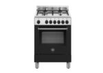 Bertazzoni La Germania Americana AMN664ENEV/24 cucina Elettrico Gas Nero, Acciaio inox A